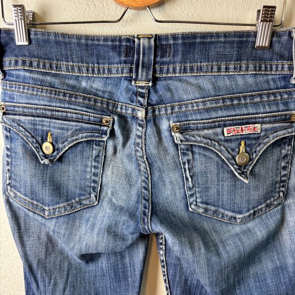 Hudson Bootcut Jeans Women’s 29 Blue Medium Wash Damaged Hem USA Made READ - Picture 6 of 12